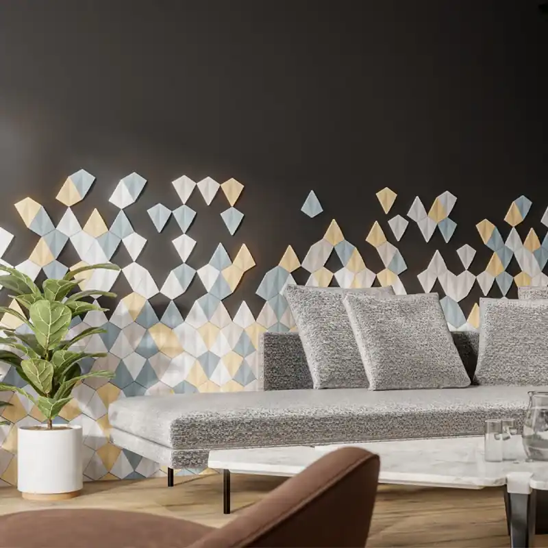 Livrare rapidă Panou 3D Skyfall white, ipsos, 15x13cm, Modulo Panouri Decorative 3D din Ipsos - Design Modern